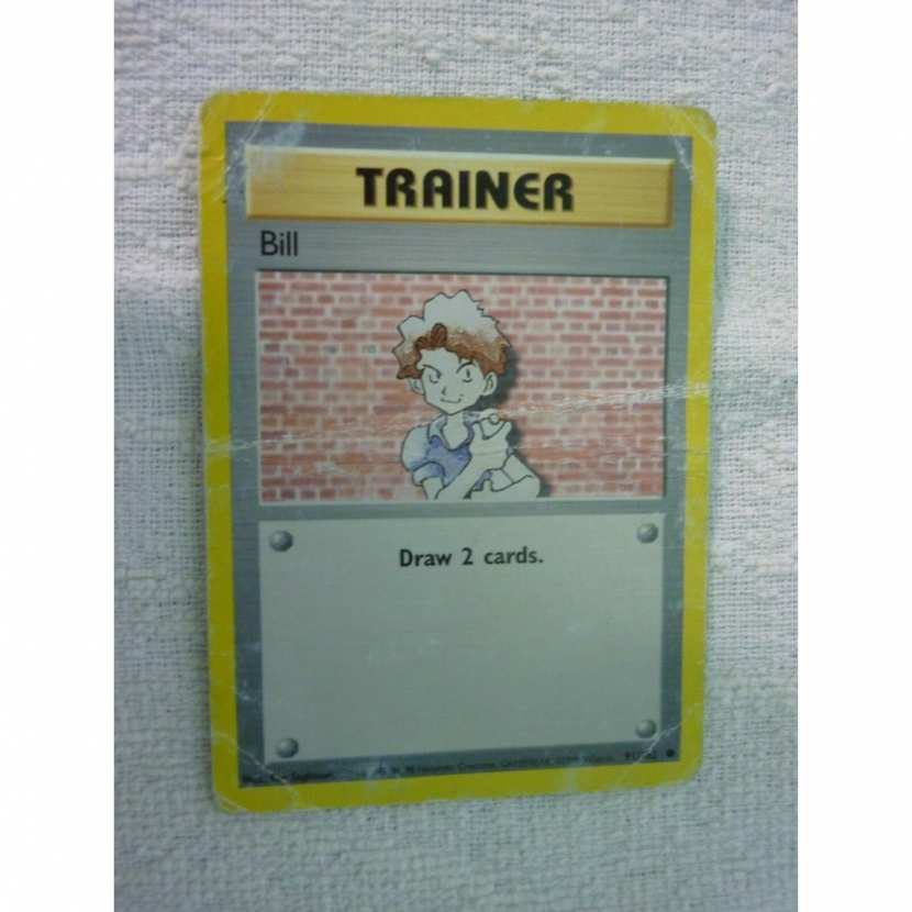 Carte pokémon trainer bill 91/102 commune set de base anglaise abîme