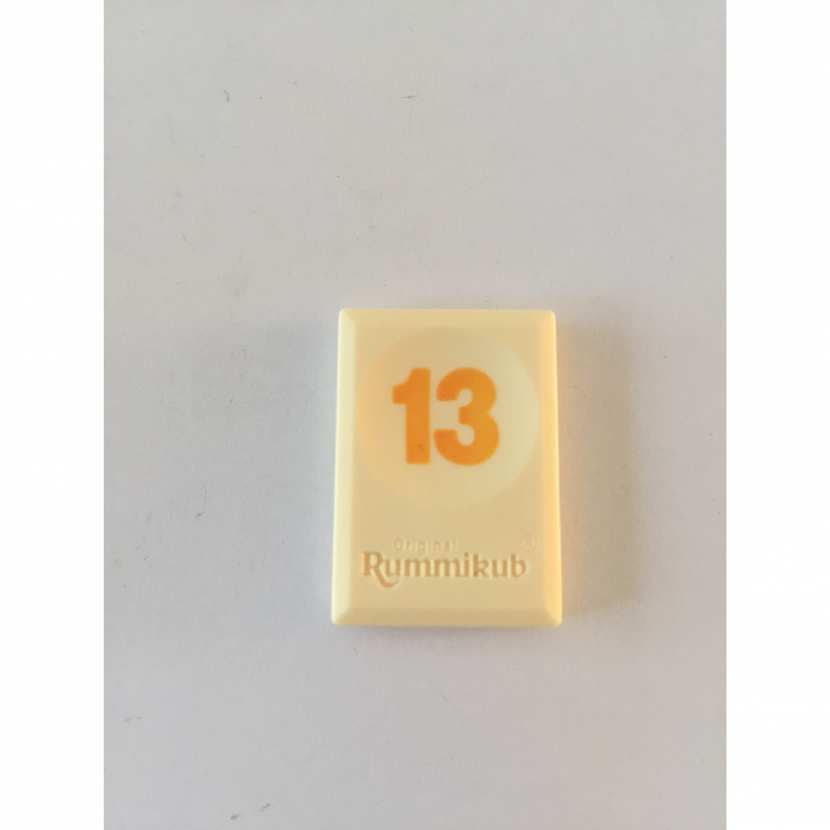 Tuile chiffre 13 treize orange Rummikub Le rami chiffres jeu voyage
