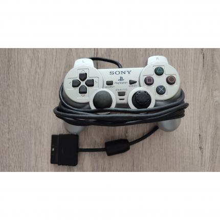 Manette grise abimée Playstation 2 PS2 PS1 Sony avec joystick SCPH-10010 #D10